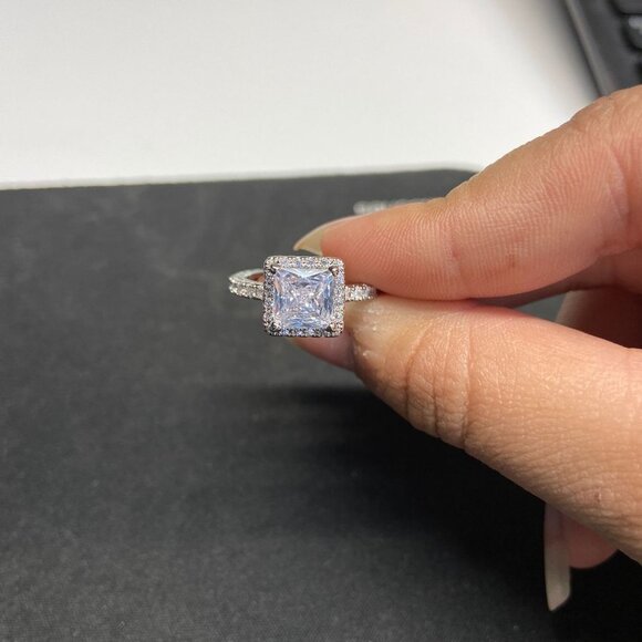 ✨ Romantic Glitter Large Diamond Zircon Thin CZ Rings for Women, PD472 - Picture 7 of 12